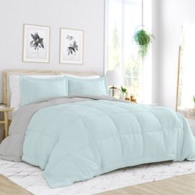 Twin/Twin XL 2-Piece Microfiber Reversible Comforter Set (Option: Color)