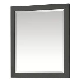 32-in x 28-in Bathroom Wall Mirror with Solid Wood Frame (Finish: Grey)