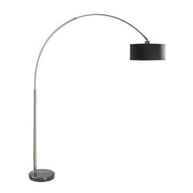 Modern 81-inch Tall Arch Floor Lamp with Shade and Marble Base (Option: Black Drum)
