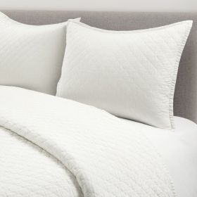 King/CAL King Lightweight Cotton Linen Reversible 3-PC Quilt Set (Color: White)