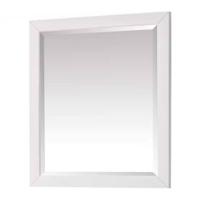 32-in x 28-in Bathroom Wall Mirror with Solid Wood Frame (Finish: White)