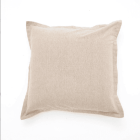 Cotton Solid Cushion With Flanges (Color: Beige)