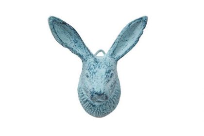 Rustic Dark Blue Whitewashed Cast Iron (Option: 5""Decorative Rabbit Hook)