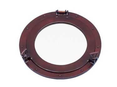 Antique Copper Decorative Ship Porthole Mirror (size: 17"")