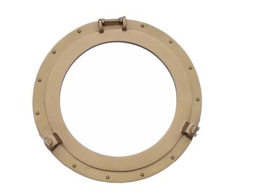Antique Brass Decorative Ship Porthole Mirror (size: 20"")