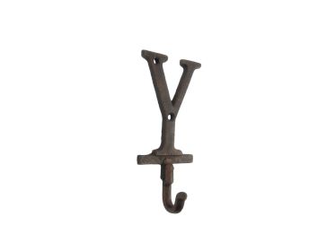 Rustic Copper Cast Iron Letter Alphabet Wall Hook 6"" (Letter: Y)