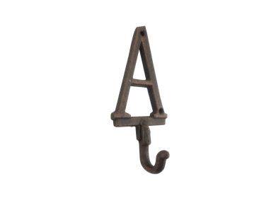 Rustic Copper Cast Iron Letter Alphabet Wall Hook 6"" (Letter: A)