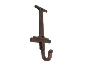 Rustic Copper Cast Iron Letter Alphabet Wall Hook 6"" (Letter: I)