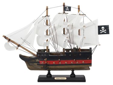 Wooden Captain Kidds Black Falcon Limited Model Pirate Ship 12"" (Option: White Sails)