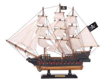 Wooden Caribbean Pirate White Sails Limited Model Pirate Ship (Option: 15"")