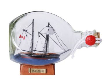 Bluenose Sailboat in a Glass Bottle (size: 7"")