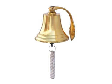 Brass Plated Hanging Harbor Bell (size: 5.5"")