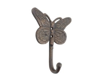 Rustic Copper Cast Iron (Option: Butterly Decorative Metal Wall Hook 5"")