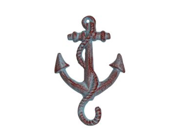 Rustic Red Whitewashed Cast Iron (Option: Anchor Hook 5"")