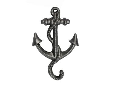 Rustic Silver Cast Iron Hook 5" (Option: Anchor)