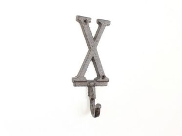 Cast Iron Alphabet Wall Hook 6"" (Letter: X)