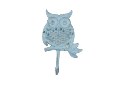 Rustic Light Blue Cast Iron (Option: Owl Hook 6"")