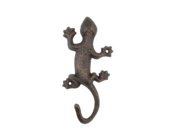 Rustic Copper Cast Iron Hook 6"" (Option: Lizard)