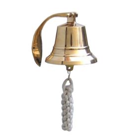 Brass Plated Hanging Harbor Bell (size: 4"")