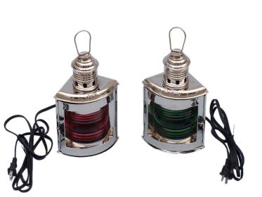Chrome Port and Starboard Lantern 12"" (Option: Electric)
