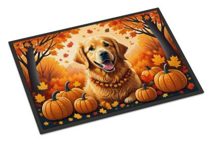 NEW Doormat Front Door Mat Indoor Outdoor Rugs for Entryway, Non Slip Washable Low Pile, 18H X 27W (Option: Golden Retriever Fall)