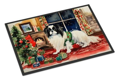 NEW Doormat Front Door Mat Indoor Outdoor Rugs for Entryway, Non Slip Washable Low Pile, 18H X 27W (Option: Japanese Chin Cozy Christmas)