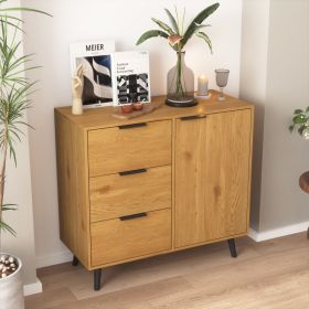 Sideboard Buffet Cabinet with Storage, Wood Coffee Bar Cabinet, Kitchen Buffet Cabinet Cupboard (Cabinets: 1, Color: Natural)