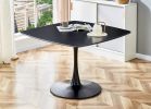 42.1" Table Mid-century Dining Table for 4-6 people With Round Mdf Table Top, Pedestal Dining Table, End Table Leisure Coffee Table