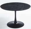 42.1" Table Mid-century Dining Table for 4-6 people With Round Mdf Table Top, Pedestal Dining Table, End Table Leisure Coffee Table