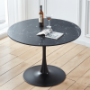 42.1" Table Mid-century Dining Table for 4-6 people With Round Mdf Table Top, Pedestal Dining Table, End Table Leisure Coffee Table