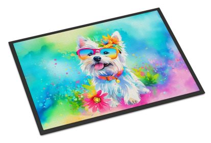 Westie Doormat Front Door Mat Indoor Outdoor Rugs for Entryway, Non Slip Washable Low Pile, 24H X 36W (Option: Hippie Dawg)