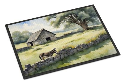 Doormat Front Door Mat Indoor Outdoor Rugs for Entryway, Non Slip Washable Low Pile, 24H X 36W (Option: Donkey by the Stone Wall)