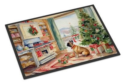 Doormat Front Door Mat Indoor Outdoor Rugs for Entryway, Non Slip Washable Low Pile, 24H X 36W (Option: French Bulldog Christmas Cookies)