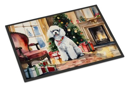 Poodle Christmas Doormat Front Door Mat Indoor Outdoor Rugs for Entryway, Non Slip Washable Low Pile, 24H X 36W (Option: Cozy)