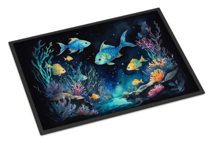 Doormat Front Door Mat Indoor Outdoor Rugs for Entryway, Non Slip Washable Low Pile, 24H X 36W (Option: Bioluminescent Fish)
