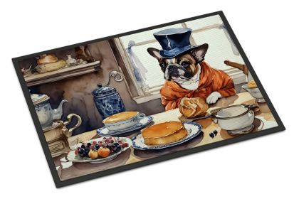 Doormat Front Door Mat Indoor Outdoor Rugs for Entryway, Non Slip Washable Low Pile, 24H X 36W (Option: French Bulldog Fall Kitchen Pumpkins)