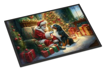 Doormat Front Door Mat Indoor Outdoor Rugs for Entryway, Non Slip Washable Low Pile, 24H X 36W (Option: Bernese Mountain Dog and Santa Claus)