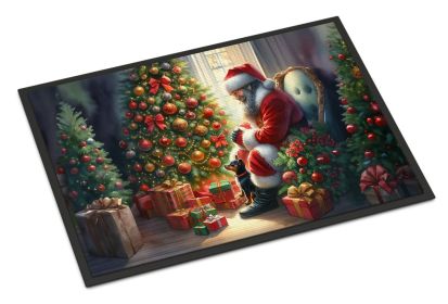 Doormat Front Door Mat Indoor Outdoor Rugs for Entryway, Non Slip Washable Low Pile, 24H X 36 (Option: Miniature Pinscher and Santa Claus)