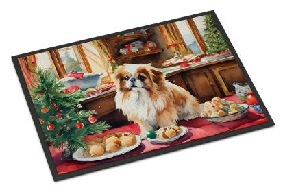 Doormat Front Door Mat Indoor Outdoor Rugs for Entryway, Non Slip Washable Low Pile, 24H X 36W (Option: Pekingese Christmas Cookies)
