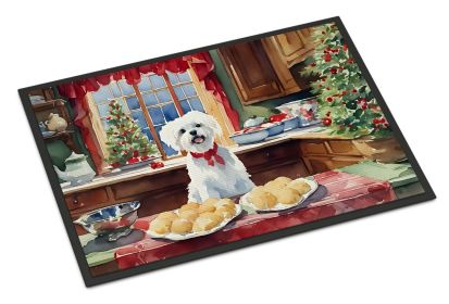 Doormat Front Door Mat Indoor Outdoor Rugs for Entryway, Non Slip Washable Low Pile, 24H X 36W (Option: Maltese Christmas Cookies)