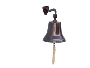 Antiqued Copper Hanging Ships Bell (Option: 11"")