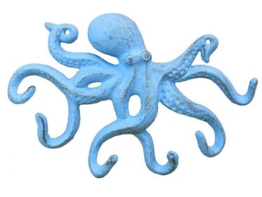 Rustic Light Blue Cast Iron (Option: Octopus Hook 11"")