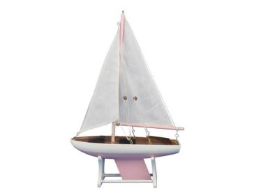 Wooden Decorative Sailboat Model 12"" (Option: Pink)