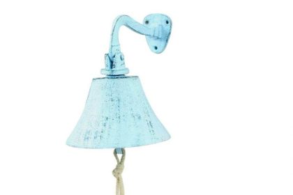 Dark Blue Whitewashed Cast Iron (Option: Hanging Ship's Bell 6"")