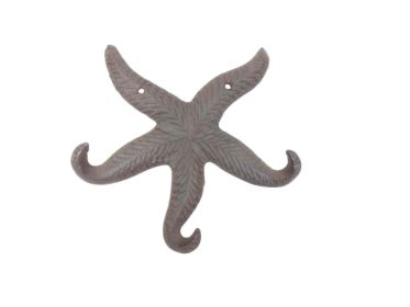 Cast Iron Wall Mounted Decorative Metal Starfish (Option: 8""Triple Hook)