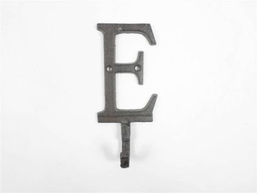 Cast Iron Alphabet Wall Hook 6"" (Letter: E)
