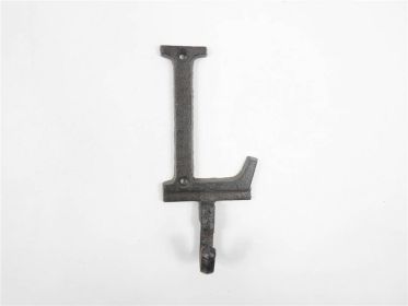 Cast Iron Alphabet Wall Hook 6"" (Letter: L)