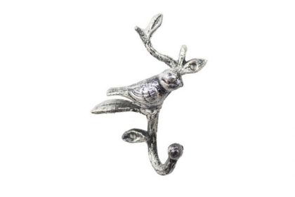 Rustic Silver Cast Iron Decorative (Option: Bird Hook 6")