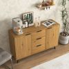 Sideboard Buffet Cabinet with Storage, Wood Coffee Bar Cabinet, Kitchen Buffet Cabinet Cupboard