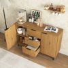 Sideboard Buffet Cabinet with Storage, Wood Coffee Bar Cabinet, Kitchen Buffet Cabinet Cupboard
